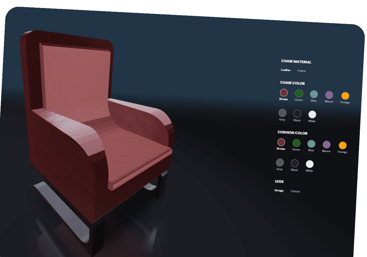 3D Chair Customization App... screenshot